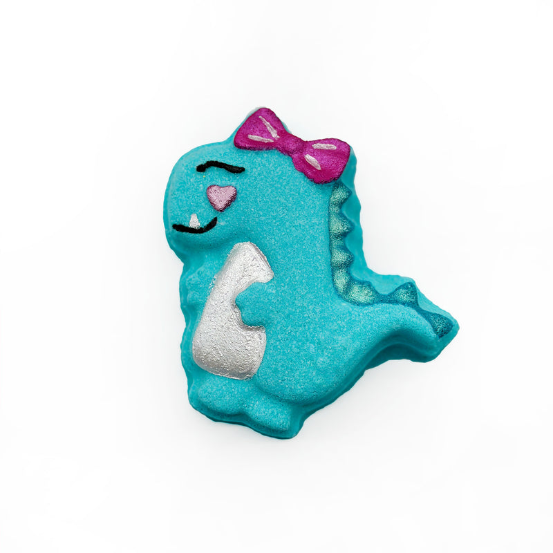 Teal Dino with Bow