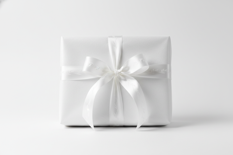 gift wrap, white box